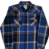 Levis Checked Flannel Shirt - Medium Blue Cotton