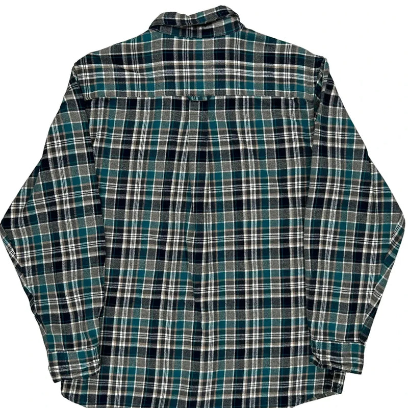 Red Head Checked Flannel Shirt - Large Multicoloured Cotton