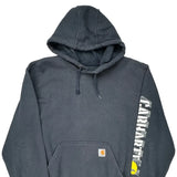 Carhartt Spellout Hoodie - Large Gray Cotton
