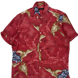 Tasso Elba Floral Hawaiian Shirt - Large Red Silk Blend