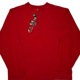 Mickey Mouse Characters Mickey Inc Long Sleeve T-Shirt - XL Red Cotton
