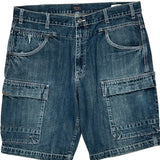 Denver Hayes Cargo Denim Shorts - 37W 10L Blue Cotton