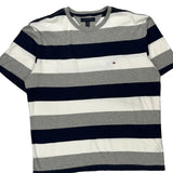 Tommy Hilfiger Striped T-Shirt - XL Grey Cotton