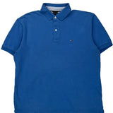 Tommy Hilfiger Polo Shirt - Large Blue Cotton