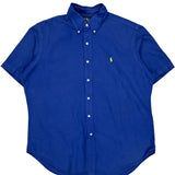 Ralph Lauren Short Sleeve Shirt - Medium Blue Cotton