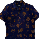 Via Ripatti Designs Hawaiian Shirt - Large Blue Cotton