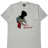 Bah Humbug! Oneita Christmas T-Shirt - XL White Cotton