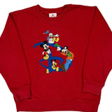 Age 7-8 Mickey Mouse Disney Cartoon Sweatshirt - Medium Red Cotton
