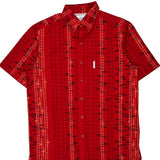 Fishing Columbia Hawaiian Shirt - Small Red Cotton