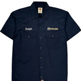 Walker Logo Dickies Short Sleeve Shirt - Small Navy Polyester Blend