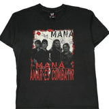 Mana Amar Es Combatir Wwe Graphic T-Shirt - Large Black Cotton