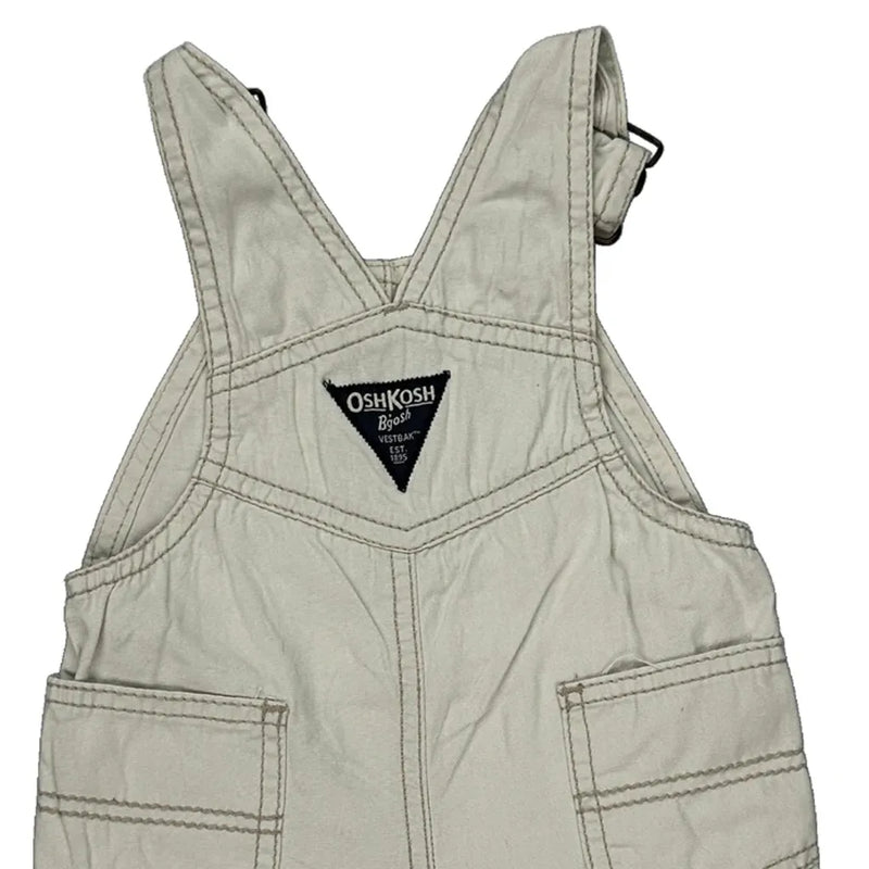 6 Months Oshkosh Dungarees - 3XS Cream Cotton