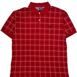 Chaps Ralph Lauren Checked Polo Shirt - Large Red Cotton