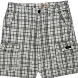 Wrangler Checked Cargo Shorts - 32W 10L Black & White Cotton