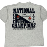 Duke Oneita Single Stitch T-Shirt - Large Grey Cotton