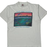 Save The Dolphins Fruit Of The Loom Graphic T-Shirt - Large White Cotton