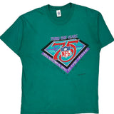 Made In USA Single Stitch Hall Of Fame Festival Logo 7 Nfl T-Shirt - 2XL Green Cotton