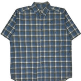 Rugged Wear Wrangler Checked Short Sleeve Shirt - Large Blue Cotton