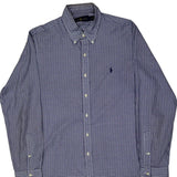 Ralph Lauren Checked Shirt - Large Blue Cotton