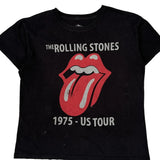 1975 - US Tour The Rolling Stones Band T-Shirt - Large Black Cotton