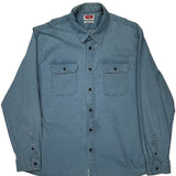 Wrangler Denim Shirt - Large Blue Cotton