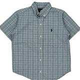 Age 6 Ralph Lauren Checked Short Sleeve Shirt - Small Blue Cotton