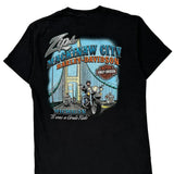 Mackinaw City Harley Davidson Graphic T-Shirt - Medium Black Cotton
