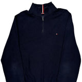 Tommy Hilfiger 1/4 Zip - Large Black Cotton