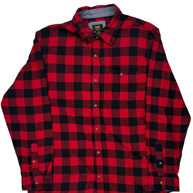 Lee Checked Flannel Shirt - XL Black Cotton