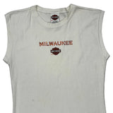 Milwaukee Harley Davidson Studded Tank Top - 2XL White Cotton