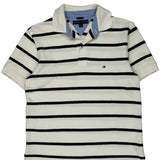 Tommy Hilfiger Striped Polo Shirt - Small Black Cotton