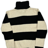 Age 6-7 Polo By Ralph Lauren Striped 1/4 Zip - Small Black & White Cotton