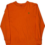 Polo By Ralph Lauren Long Sleeve T-Shirt - Medium Orange Cotton