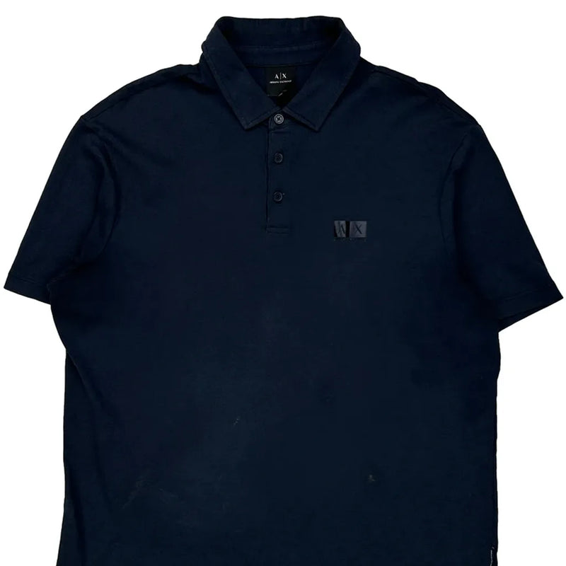 Armani Exchange Polo Shirt - Medium Navy Cotton