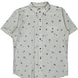 Levis Short Sleeve Shirt - Large White Cotton