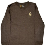 Age 10-12 Carhartt Graphic Long Sleeve T-Shirt - Medium Brown Cotton
