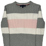 Tommy Hilfiger Striped Jumper - Large Grey Cotton