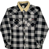Lee Checked Fleece Jacket - Large Black & White Cotton