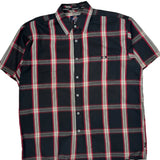 Dickies Checked Short Sleeve Shirt - XL Black Cotton Blend
