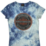 Harley Davidson Tie-Dye T-Shirt - Medium Blue Cotton