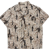 Unbranded Hawaiian Shirt - Large Beige Cotton