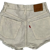 Levis Denim Shorts - 25W UK 6 Cream Cotton