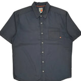 Quiksilver Short Sleeve Shirt - Large Grey Cotton