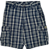 Wrangler Checked Cargo Shorts - 36W 11L White Cotton