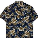Pierre Cardin Floral Hawaiian Shirt - XL Blue Viscose