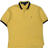Nautica Polo Shirt - Large Yellow Cotton