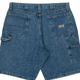 Carpenter Wrangler Denim Shorts - 37W 10L Blue Cotton