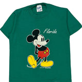 Mickey Mouse Velva Sheen Cartoon T-Shirt - Small Green Cotton Blend