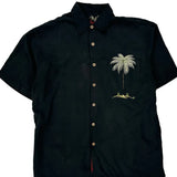 Unbranded Hawaiian Shirt - Medium Black Modal Blend