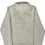 Carhartt Collared Hoodie - Small Cream Cotton